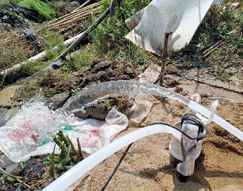 南通鱼塘边打井